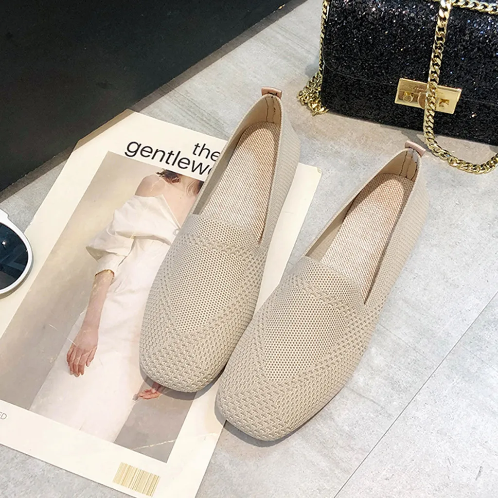 Женские лоферы; chaussures femme; обувь на платформе; дышащая тканая обувь на плоской подошве; женская обувь; Zapatos De Mujer; женская обувь с квадратным носком
