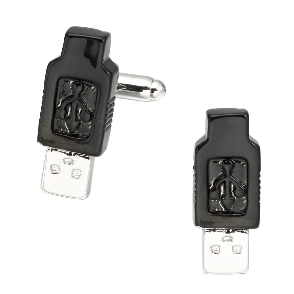 Мужские Запонки Для Манжет MeMolissa новый дизайн запонки из меди черные с USB-разъемом