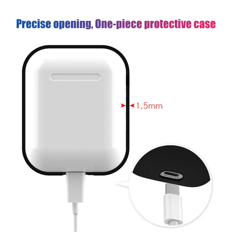 Силиконовый чехол для наушников AirPods 2 беспроводные наушники Apple защитный Air Pods