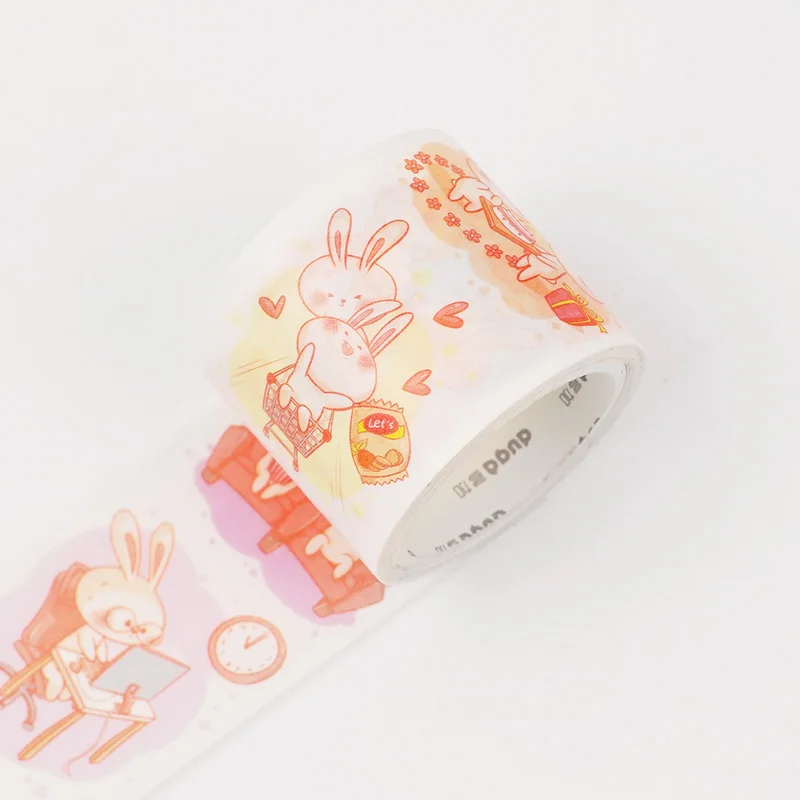 A 35 мм* 5 м Kawaii кролик животные бумажный скотч DIY Скрапбукинг Декоративные Маскировочные ленты для декора милые канцелярские принадлежности - Цвет: A