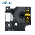 Unistar 53724 совместим с DYMO для D1 этикеточная лента Золотая на черной кассете для этикеток 1 Дюйм X 23 фута картриджи 24 мм этикеточный производитель