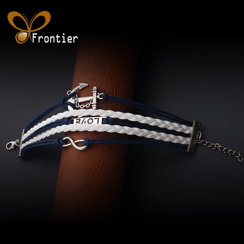 Модные очаровательные ювелирные изделия Кожаные Двойные Многослойные плетеные