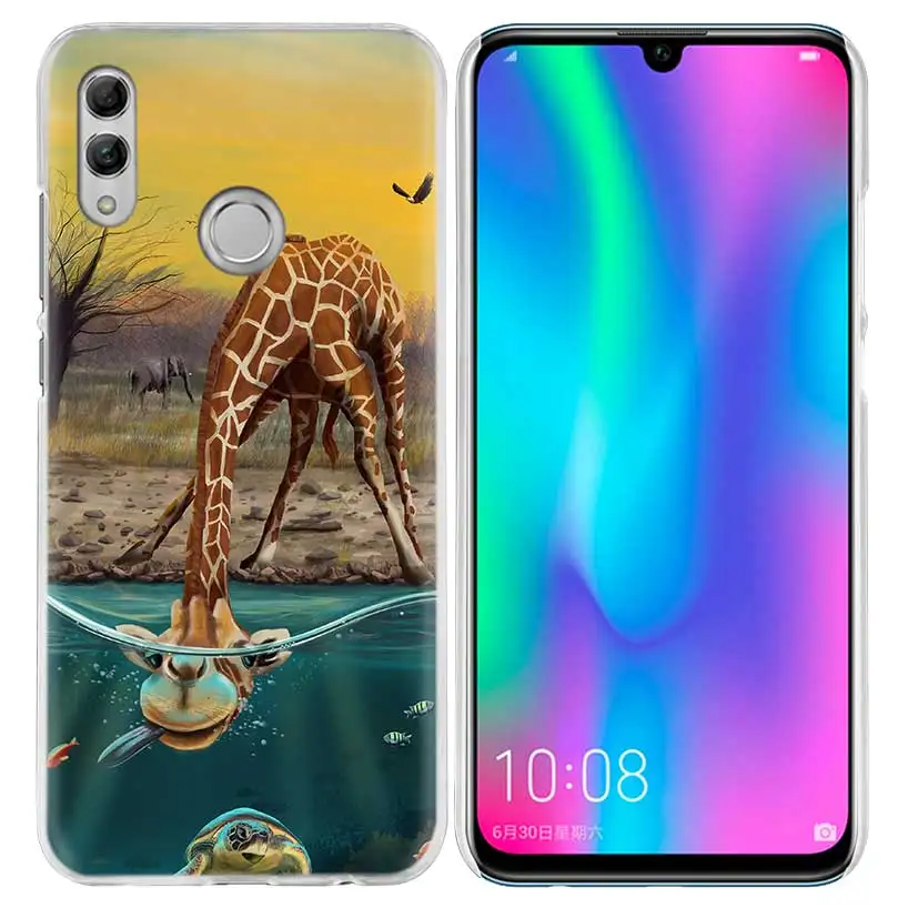 Очки Cat Жираф чехол для huawei Honor 8X Y9 9 10 Lite Play 7C 8C 8S 8A фотоаппаратов моментальной печати 7S 7A Pro V20 20i Y6 Y7 Y5 жесткий чехол из ПК для телефона