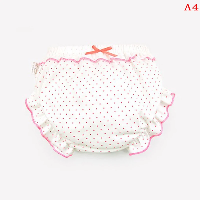 

Hot 4 Styles Cute Stripe Dots Ruffle Panties Kids Girl Infant Baby Cotton Underwear For 0-2T Children Gifts