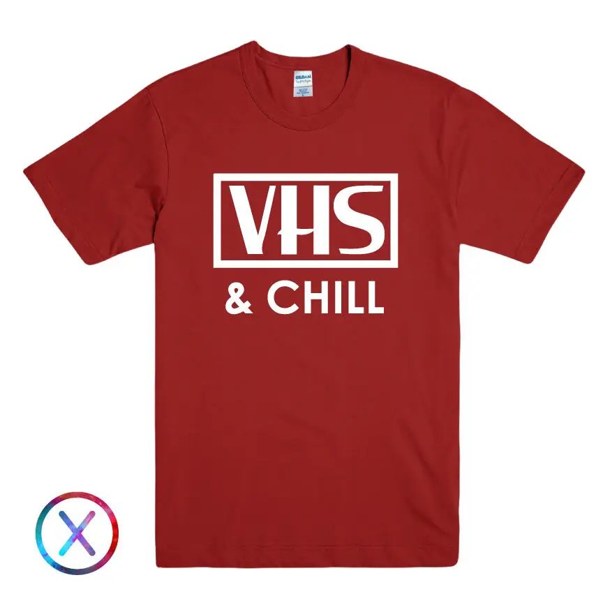 VHS и CHILL забавная Мужская футболка с принтом NETFLIX OLDSCHOOL Классическая со
