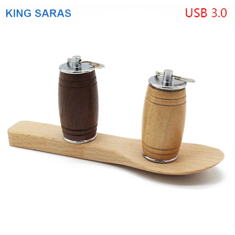 KING SARAS стиль usb3.0 кленовый бочонок ложка Флешка 4 ГБ 8 ГБ 16 Гб ГБ 32 Гб кленовый usb 3,0 деревянный логотип гравировка usb флеш-накопитель