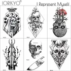 Временные тату-наклейки для женщин, скелет, король, черный геометрический призрак, Мужская рукоятка, искусство тела, тату для взрослых