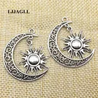 God металлические серебряные ювелирные украшения, в поисках полумесяца, Большие Подвески от солнца, подходят для сережек, Diy, 6 шт.лот, ожерелье, аксессуары, ювелирные изделия, сделай сам