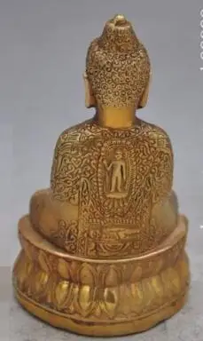 S3325 Tibet Buddhism Temple Copper Bronze Sakyamuni Amitabha Tathagata Buddha Statue | Дом и сад