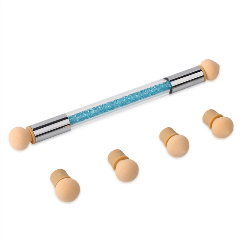 1 Набор губка градиентная ручка для ногтей затенения из горного хрусталя Ручка