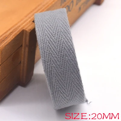 DIY Новые красочные 20 мм шеврон хлопок ленты тесьма сельдь bonebinding ленты кружева обрезки для упаковки аксессуары - Color: dark grey 003