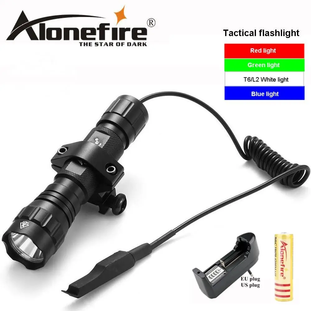 Тактический фонарик AloneFire 501Bs T6 L2 фонарь тничья винтовка огнестрельное освещение