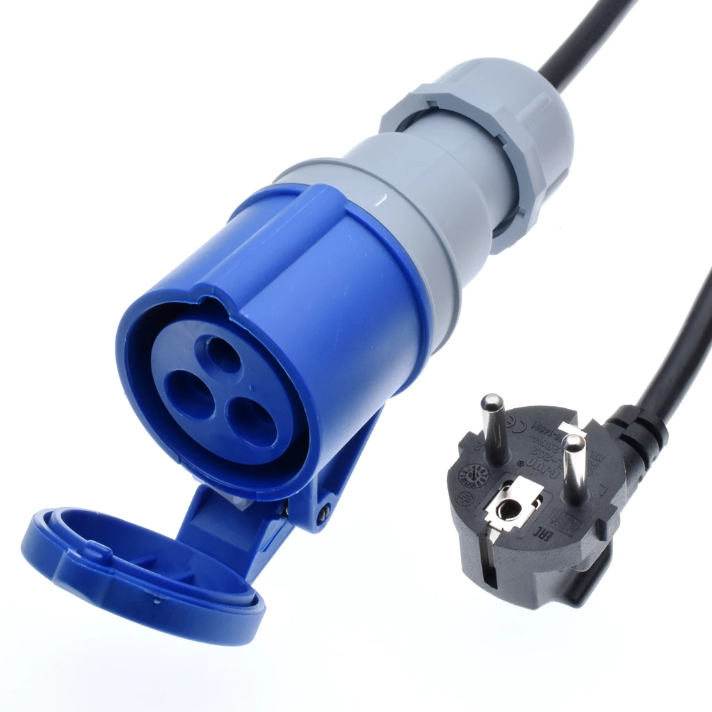 Schuko штекер в IEC309 316C6 силовые шнуры, 16 А, IP44, H05VV-F кабель 1,5 мм, 316P6 вход в розетку евро CEE7/3