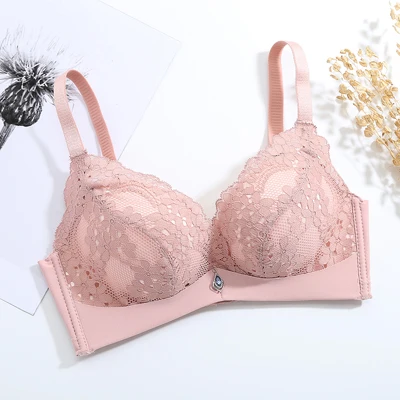 Dark Pink DeRuiLaDy элегантный Без косточек бюстгалтер Вышивка Цветочный лифчик Сексуальный топ женский белье женское бесшовный бюстгалтер пуш ап уютный нижнее белье женское лифчик кружевной - Цвет: Dark Pink