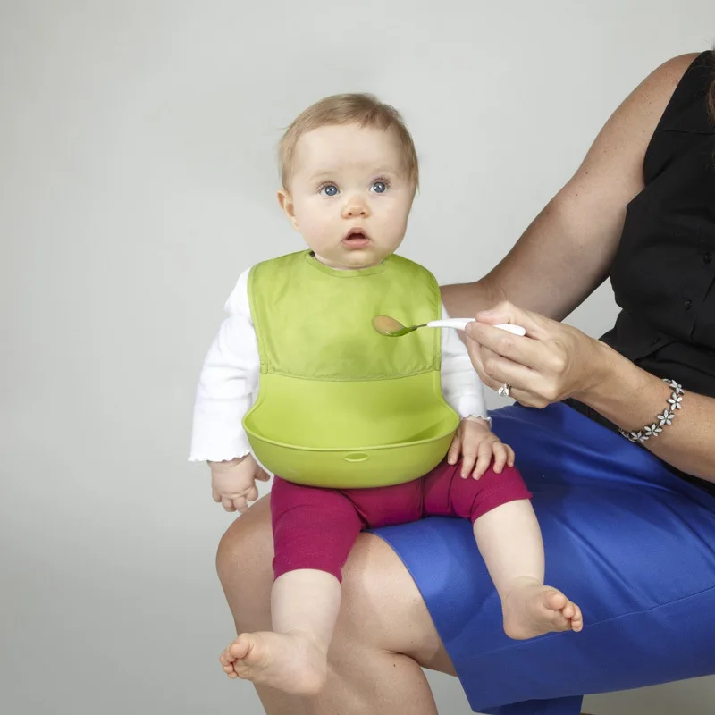 Детские Водонепроницаемые силиконовые нагрудники карманные Слюнявчики