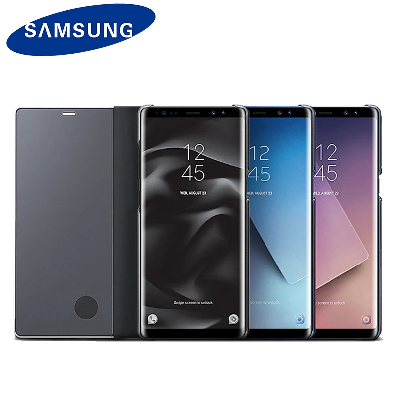 Samsung оригинальный Clear View Зеркало чехол для samsung S8 G950 плюс G955 Smart кожа флип Стенд