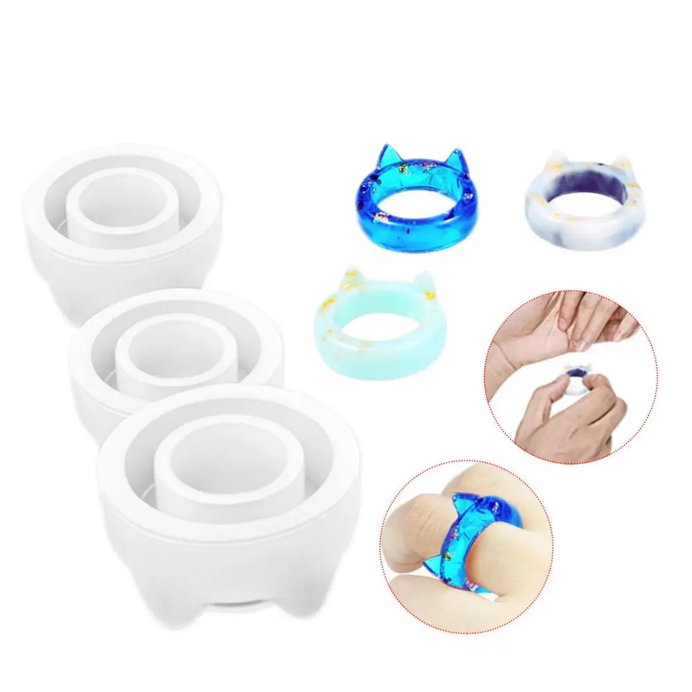 Форма силиконовая для колец в виде кота форма изготовления ювелирных украшений