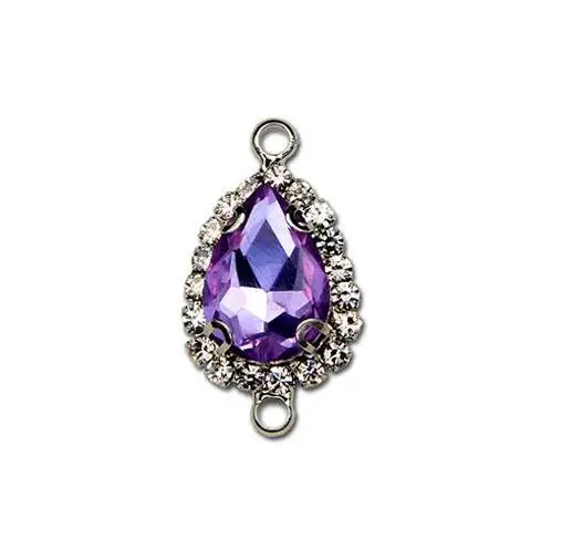light purple 10 шт. Серебряная основа горный хрусталь кристалл браслет серьги соединитель конец застежка Подвески Подвеска для ожерелья DIY ювелирных изделий Z506 - Цвет: light purple