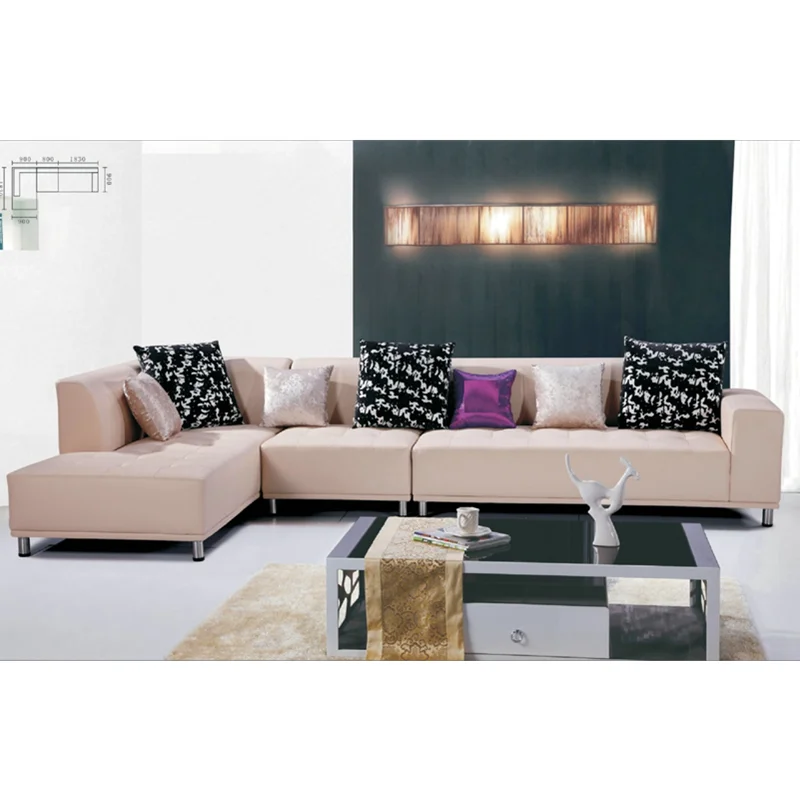 Современный диван из натуральной кожи модный кожаный серый удобный | Мебель