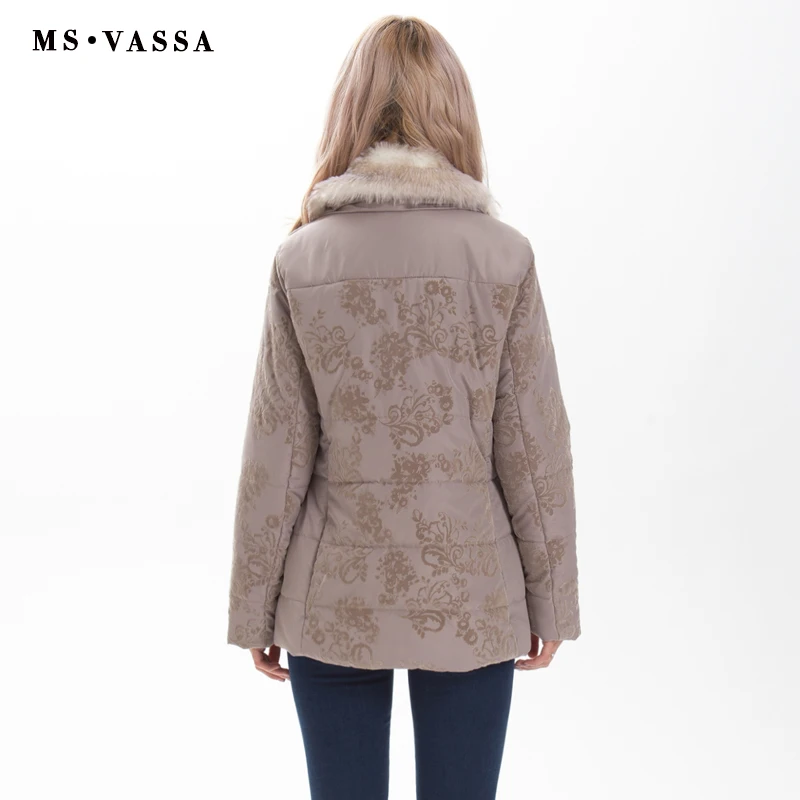 MS Vassa Осенняя Куртка Новинка 2017 года женские повседневные пальто отложной