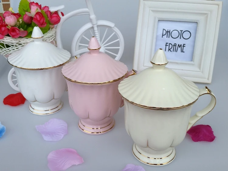 Континентальная кружка покрытая ручной позолоченной ложкой керамические чашки