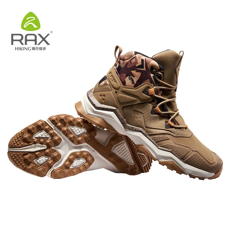 Rax Men's Hiking Boots Waterproof Tactical Boots for Men Mountain Outdoor Sports Shoes Genuine Leather Hiking Shoes Lightweight