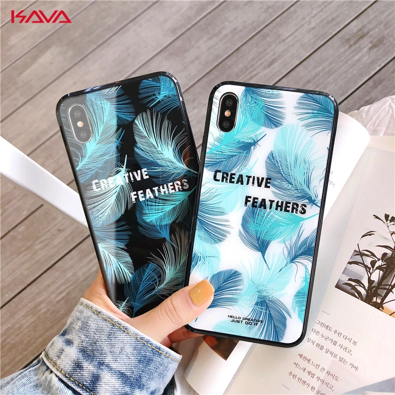 KAVA новый роскошный красивый стеклянный материал чехол для iPhone X 10 XR XS MAX 6 S 7 8 plus