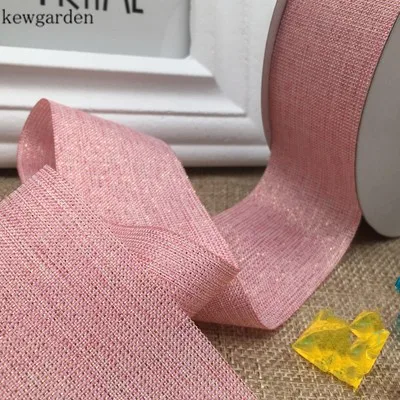 Kewgarden торговля 1," 40 мм Золотая полиэфирная линия льняные ленты вручную изготовленная лента DIY бант лента упаковка Riband 50 ярдов