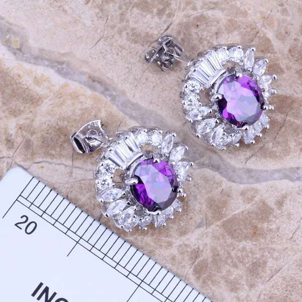 Комплект из кольца и серёг с фианитом Размер 6 / 7 8 9 10|silver jewelry set|jewelry setsearring pendant |