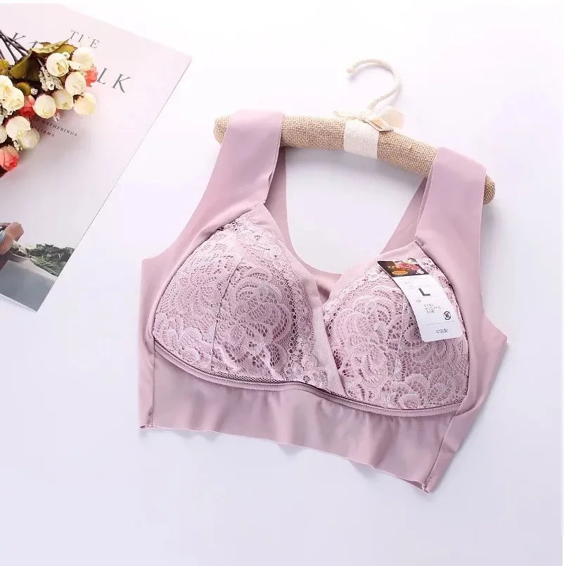 bean color Новое поступление, без косточек, высокоэластичное сексуальное нижнее белье, женское нижнее белье, бюстгальтеры размера плюс 6XL, женский бюстгальтер, модный кружевной бюстгальтер - Цвет: bean color