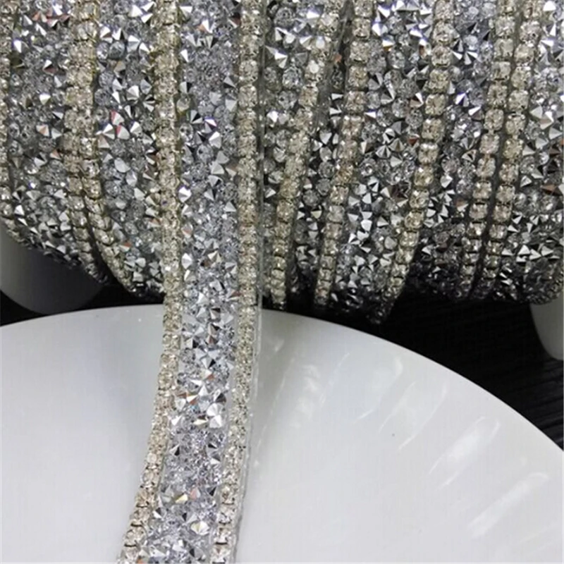 Бесплатная доставка железная лента со стразами 2 ярда/партия нарядное легкое