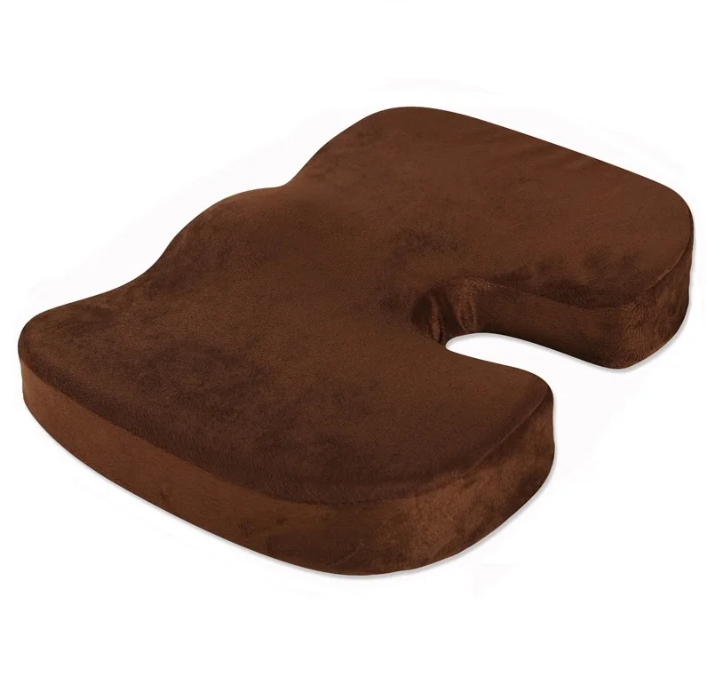 dark brown Подушка на сиденье для офисного стула- пена с эффектом памяти для облегчения боли в пояснице-контурный Корректор осанки для автомобиля, инвалидной коляски - Цвет: dark brown