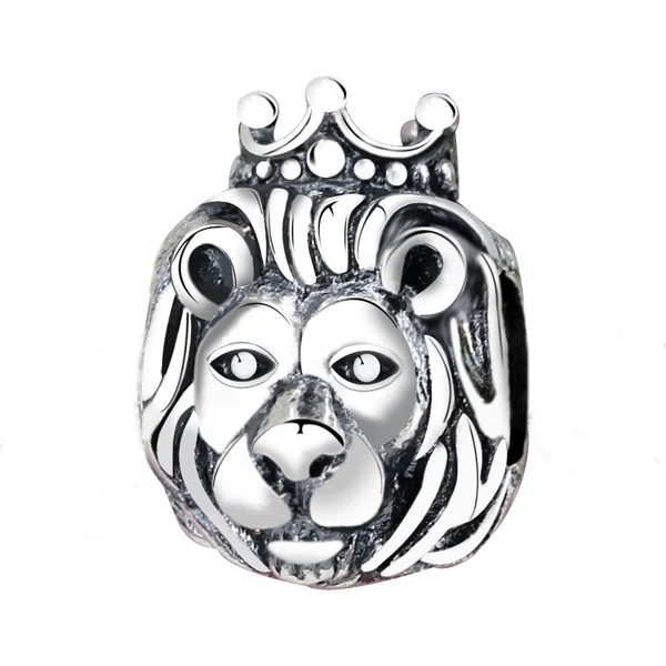 Lion King Аутентичное Стерлинговое Серебро 925 оригинальные браслеты с подвесками, соответственные Пандоре обаятельные браслеты шарма бусины платье феи с рисунком из мультфильмов в Мышь украшения на Рождество - Цвет: Lion King