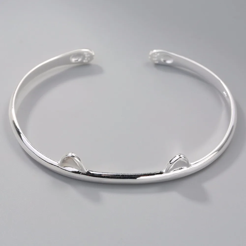 Женский Серебряный Браслет манжета с кошачьими лапками|bracelets & bangles|cuff braceletsbangles for