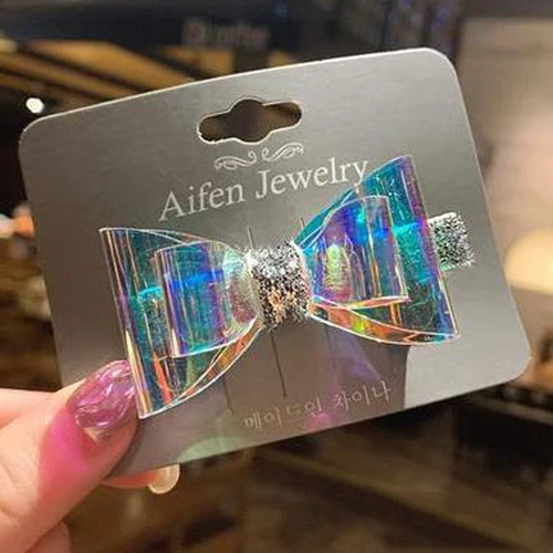 1PC Silver LOEEL 1-2Pcs/set Girls Colorful Bow Hair Clips Children Cute Hairpins Simple Alloy Hair Grips Fashion Hair Accessories Headdress - Цвет: 1PC Silver
