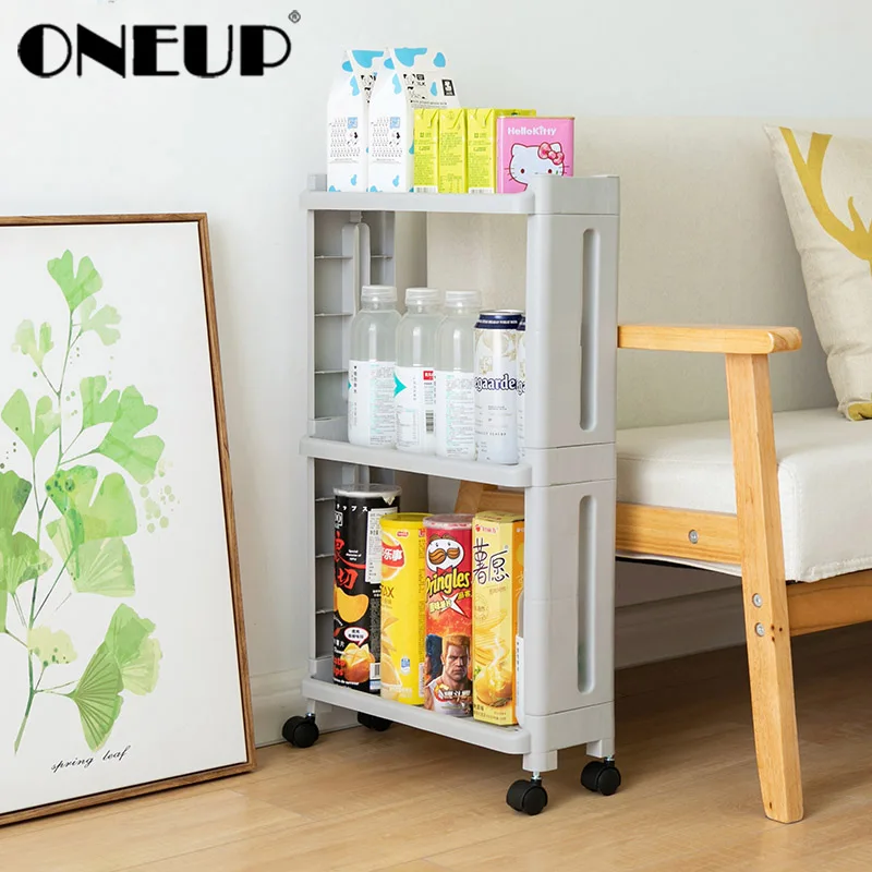 ONEUP Kitchen3/4 слоя с колесиками полка холодильник Боковая Рама гостиная стеллаж для