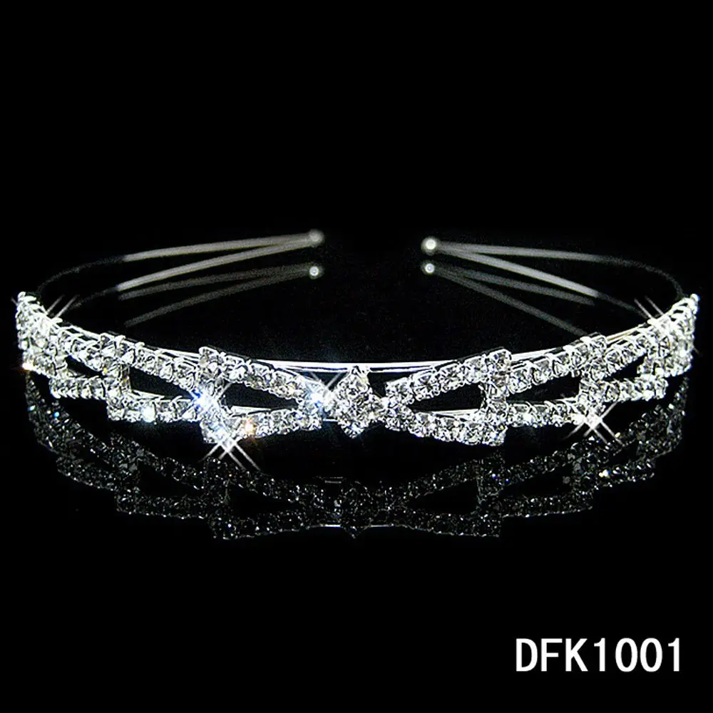 1 Pc Shiny Crystal Rhinestone Pearl Headband Wedding Bridal Silver Hairwear Party Girls Tiara Flower Hair bands Accessories | Украшения и