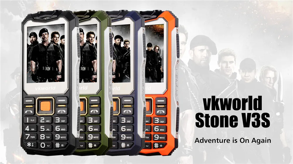 VKWorld Stone V3S водонепроницаемый мобильный телефон SPRD 6531D 2,4 дюймов Анти-низкая температура 2200 мАч длинный режим ожидания двойной светодиодный fm-радио телефоны