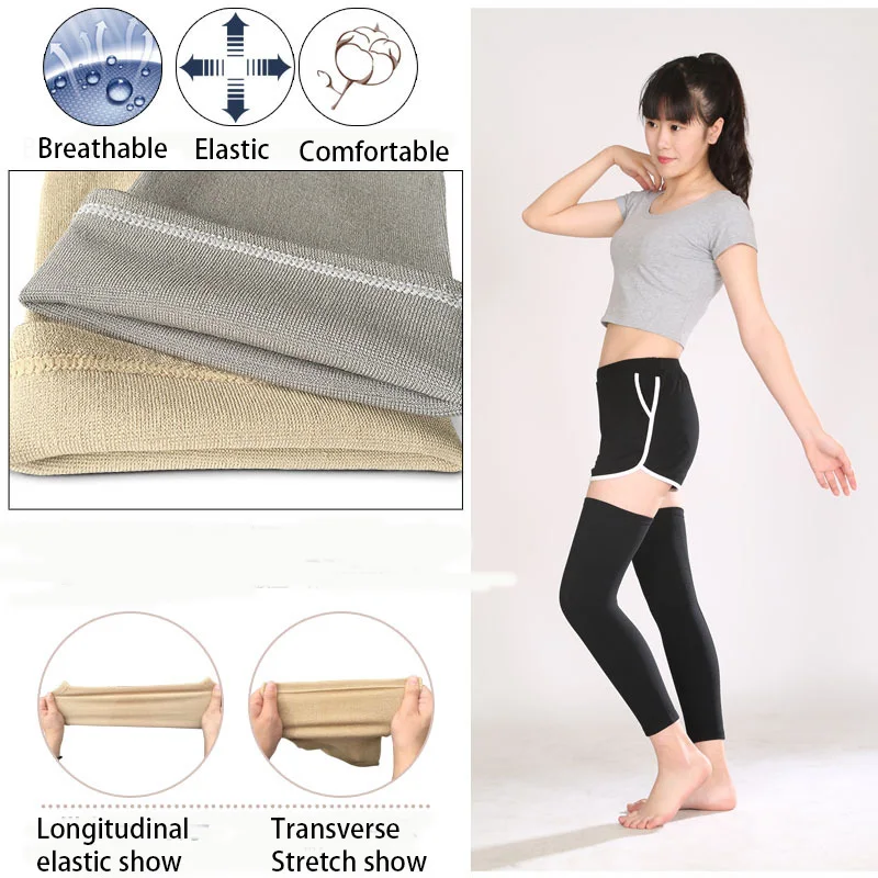 1 пара эластичных спортивных длинных наколенников для поддержки колена защита