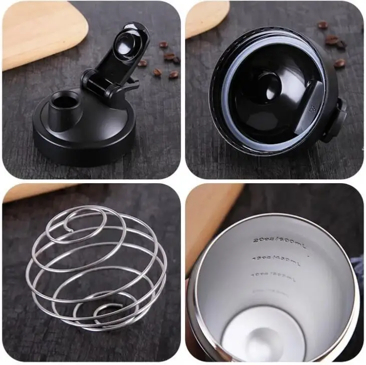 Quev50pcs 720ml 24oz shaker Bottle Double Wall Stainless Steel Gym Shaker Kettle Sport Milkshake Mixer Water Whey Protein | Дом и сад