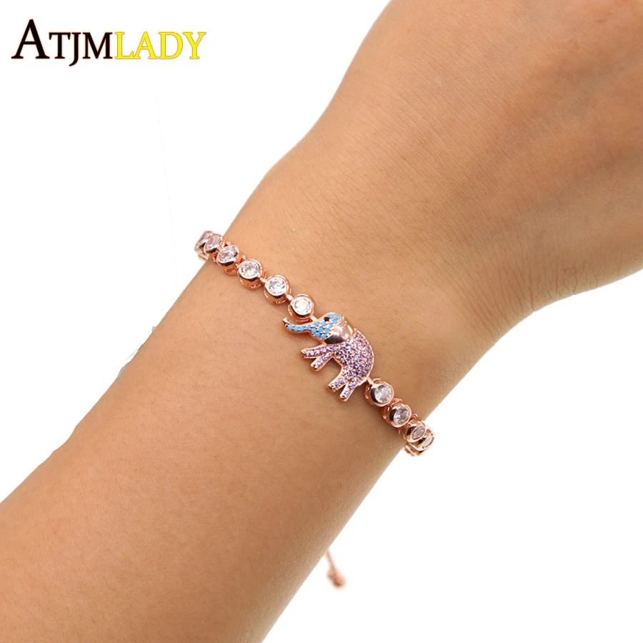 Браслет цепочка с настоящим шармом для женщин новая мода розовый цвет сияющий