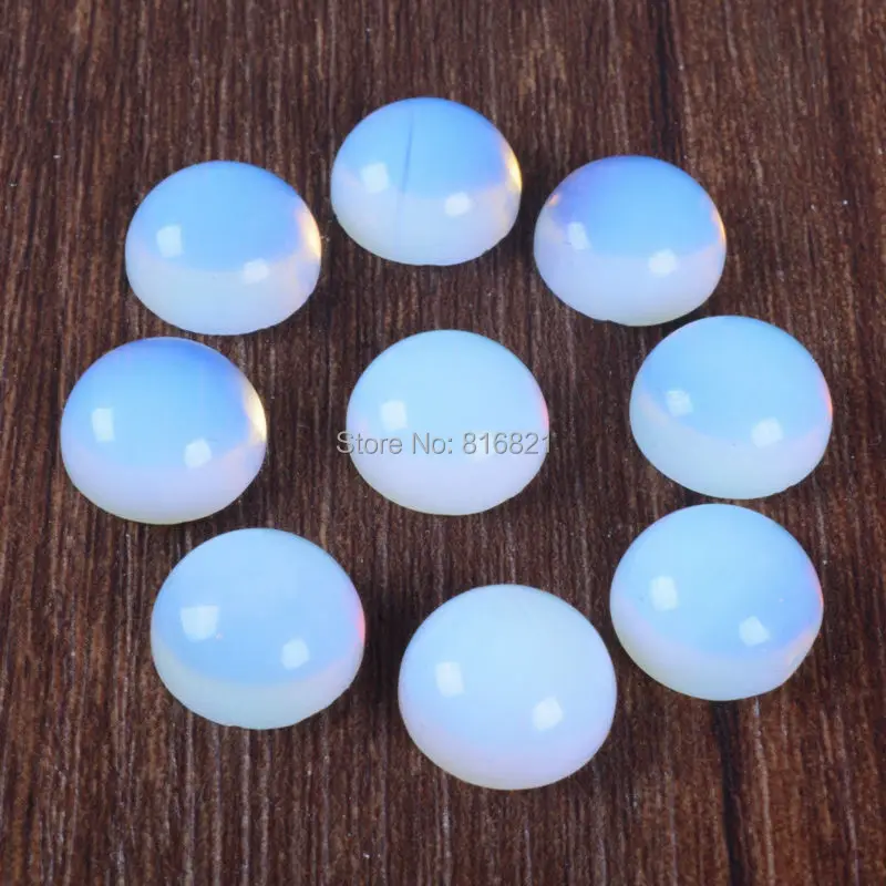 (12 шт./лот) круглый купольный кабошон с опаловым кабошоном полупрозрачный плоской