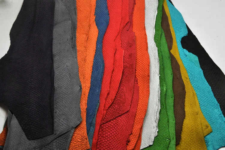 45x10cm big size 4pcs/lot genuine salmon fish skin piece nature leather for DIY decoration material |