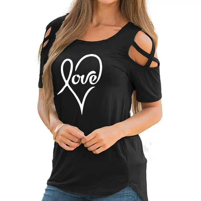 

2022 New Fashion Love Print T-Shirt Women Top Female Cute Summer Tops Tumblr Christmas Gift Camiseta