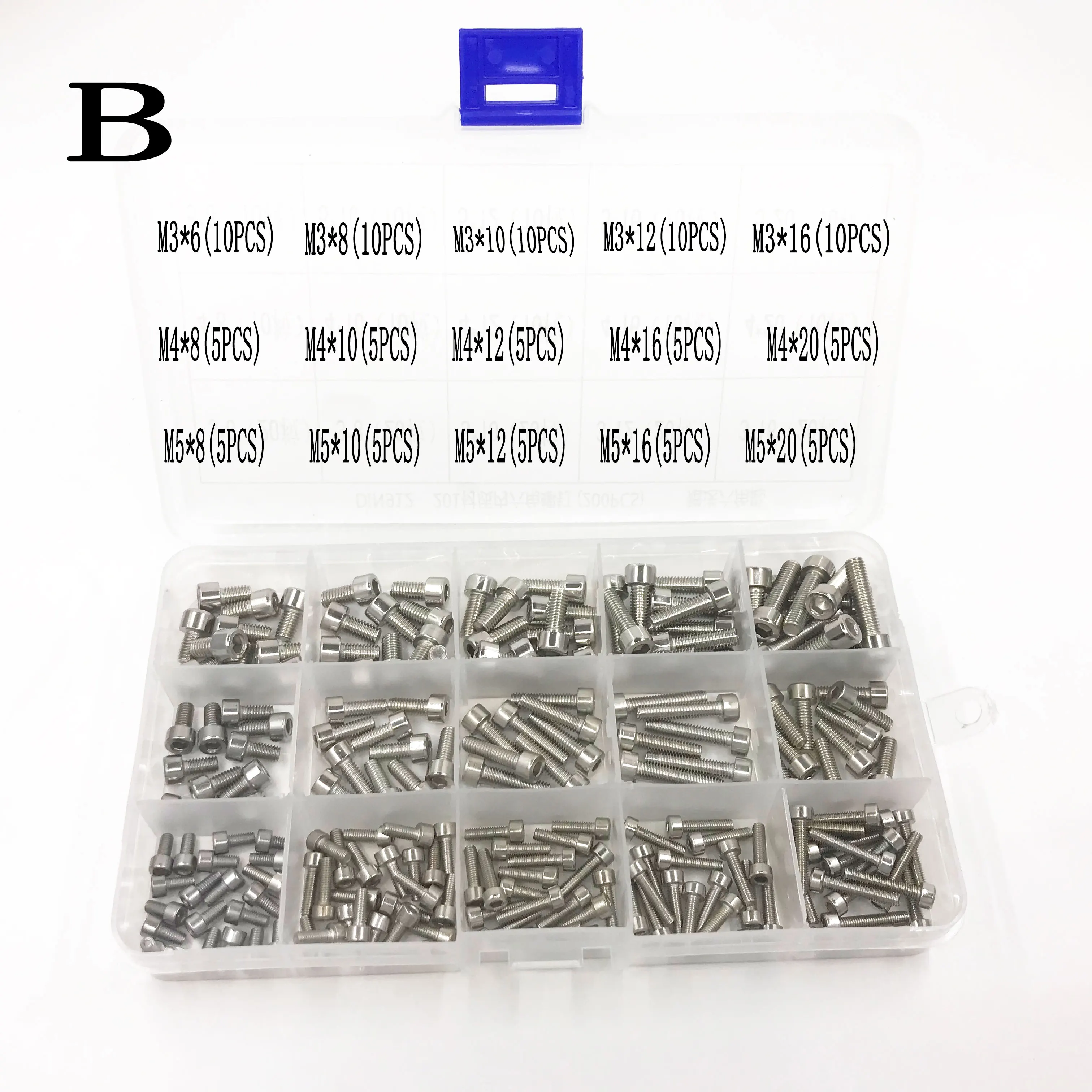 200Pcs 100PCS M3 M4 M5 DIN912 304 Stainless Steel Hex Socket Screw Metric box-packed Hexagon Head Cap Screws | Обустройство дома