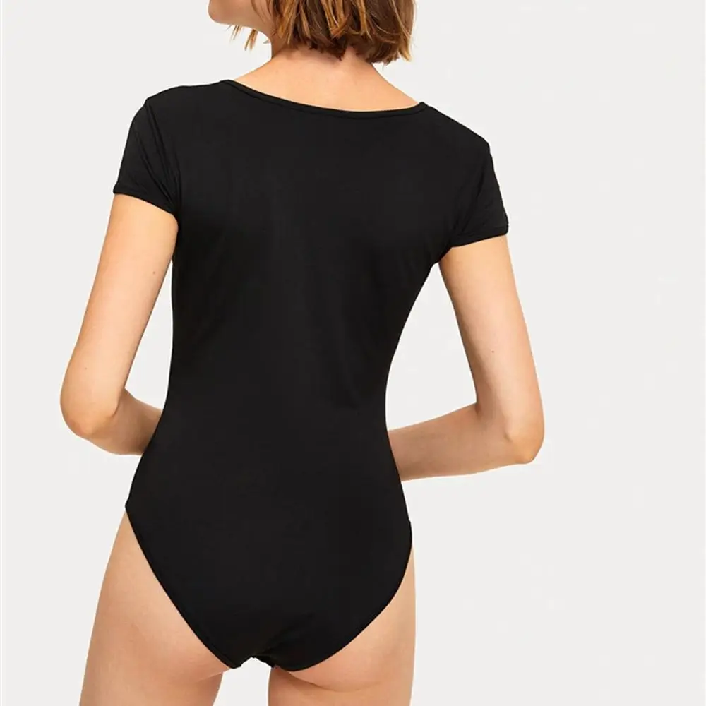 Женская Мода боди сексуальные кружева с короткими рукавами круглым вырезом