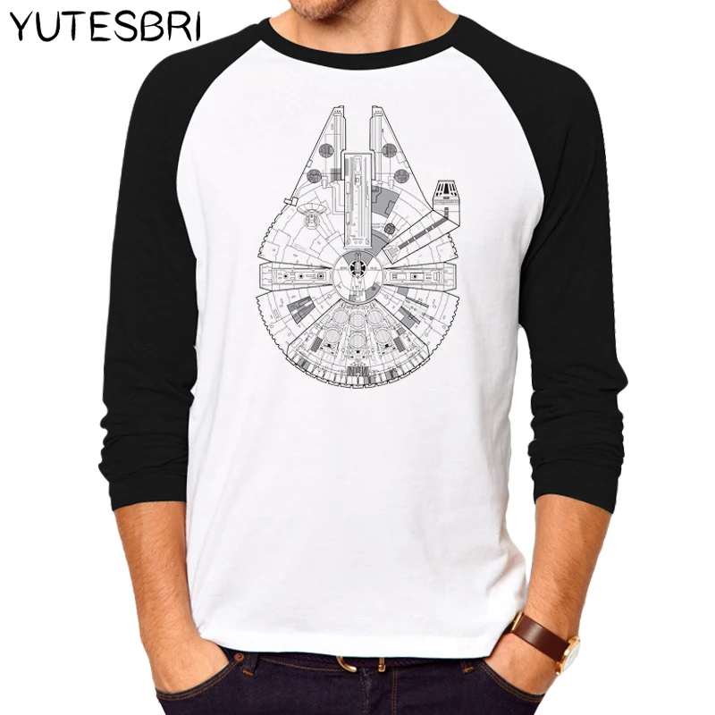 Мужская футболка Звездные войны брендовая хлопковая с длинным рукавом реглан