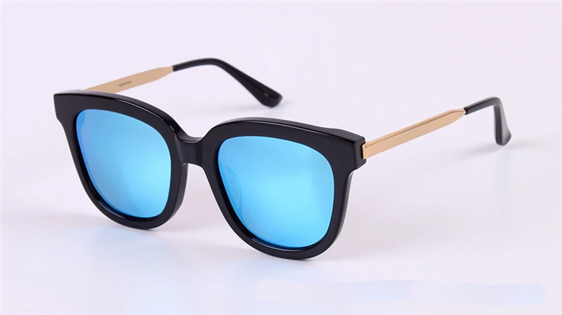 black blue Горячие корейские красивые солнцезащитные очки для мужчин и женщин Absente высокое качество квадратные солнцезащитные очки для вождения поляризованные Zonnebril Dames Mannen - Цвет линз: black blue
