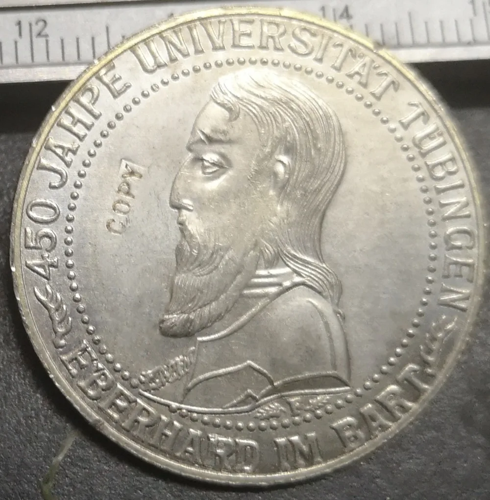 1927 Германия-1871-1948 3 рейхсмартк тубинген Университет Посеребренная копия монеты