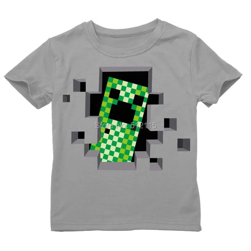 2016 stampylongnose minecraft boy girl t shirt 100% cotton children t shirts fashion summer t-shirt kids clothes Free Shipping